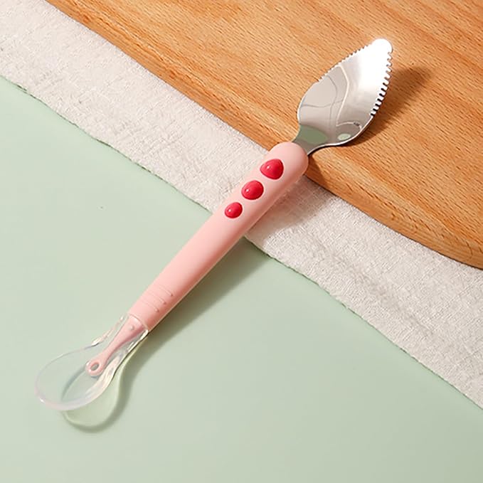 Multipurpose Baby Feeding Spoon – Stainless Steel Scraper Combo