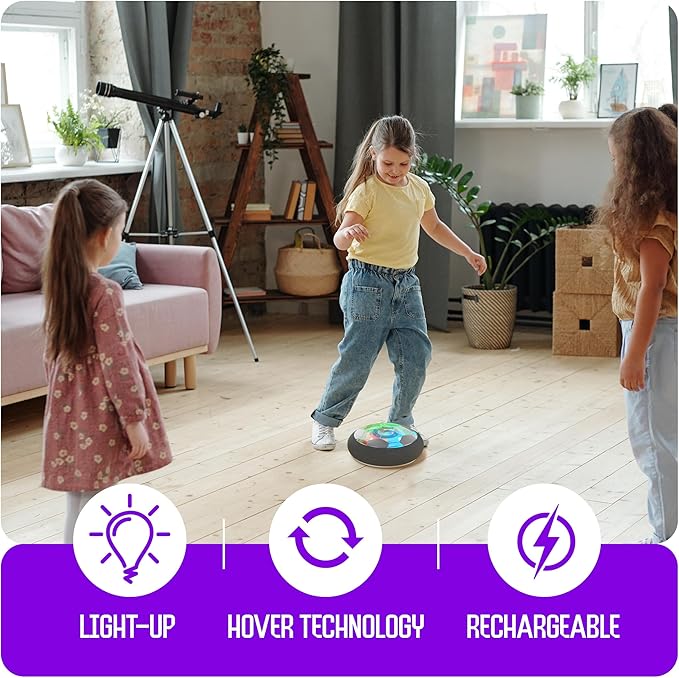 Rechargeable Floating Football with LED Lights – Safe Indoor Play