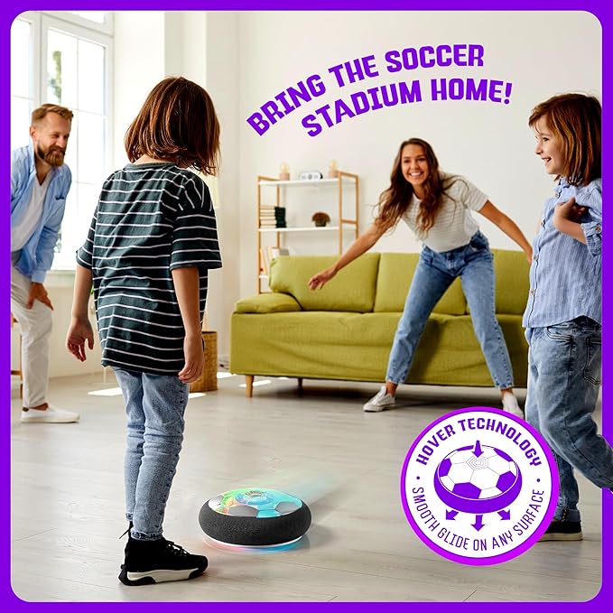 Rechargeable Floating Football with LED Lights – Safe Indoor Play