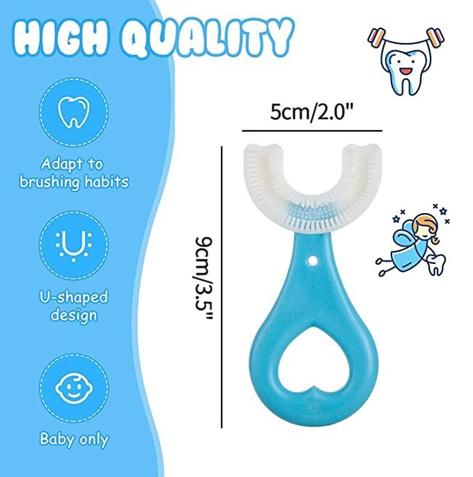 Pack of 2 360° Clean U-Shape Toothbrush For Kids – Effortless Oral Care in Seconds