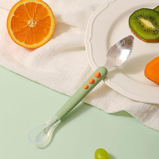 Multipurpose Baby Feeding Spoon – Stainless Steel Scraper Combo