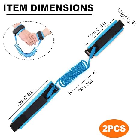Anti-Lost Wrist Link with Comfortable Soft Padded Straps & Durable Coil