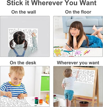 Children's Drawing Paper Roll Peel, Stick, and Color Anywhere