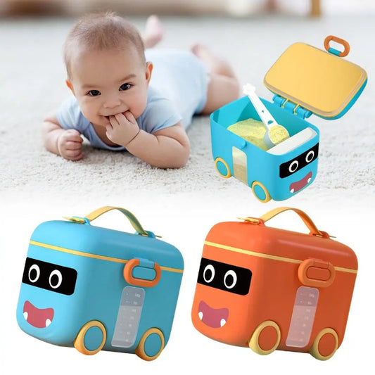 Baby Milk Powder Dispenser AirTight Handle Milk Powder Storage Box