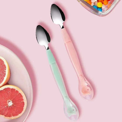 Multipurpose Baby Feeding Spoon – Stainless Steel Scraper Combo
